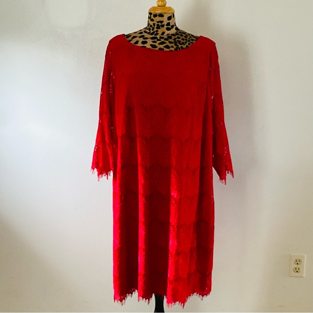 JESSICA HOWARD Boat Neck 3/4 Sleeve Shift Dress